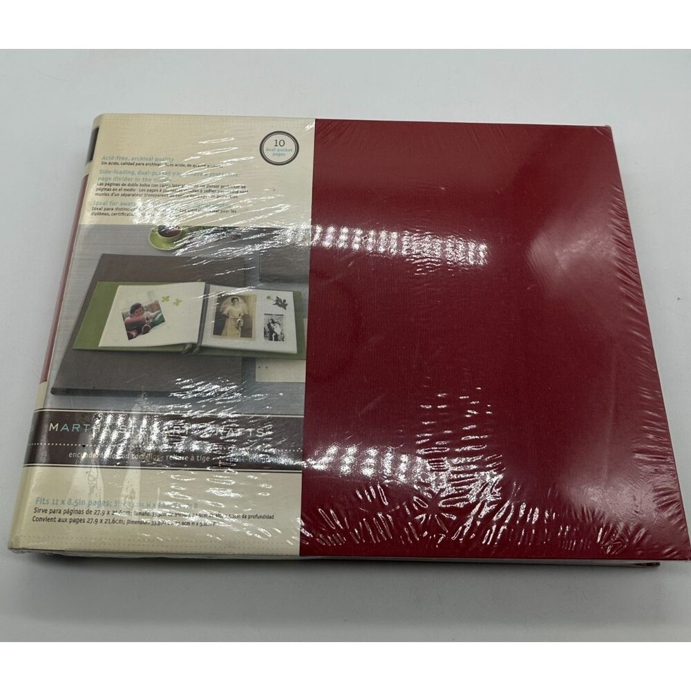 NEW Martha Stewart Crafts Red Photo Album Fits 11 x 8.5 pg 10 Dual Pocket Pages